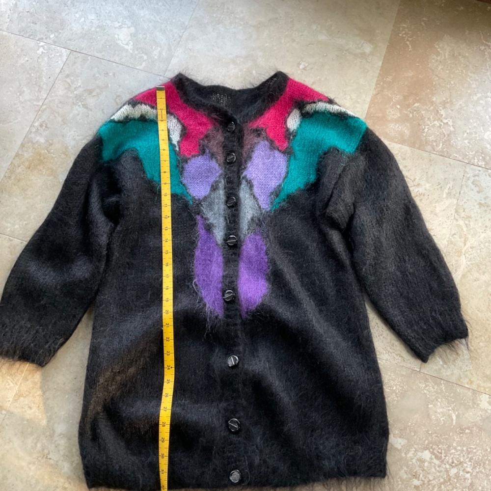 Oversized Mohair Hand Knit Cardigan, Size L - Picture 7 of 10